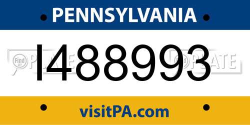 I488993 Pennsylvania License Plate
