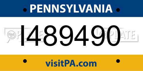 I489490 Pennsylvania License Plate