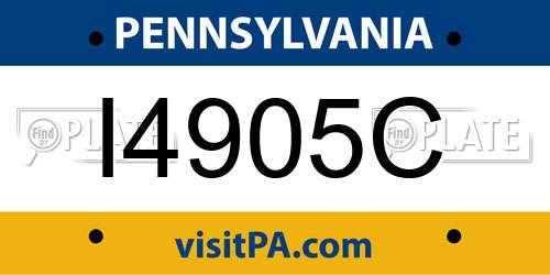 I4905C Pennsylvania License Plate