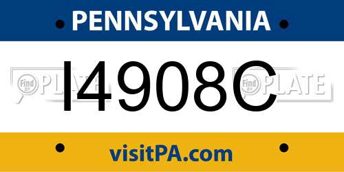 I4908C Pennsylvania License Plate