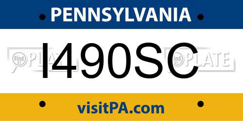 I490SC Pennsylvania License Plate