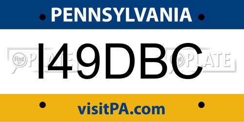 I49DBC Pennsylvania License Plate