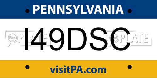 I49DSC Pennsylvania License Plate