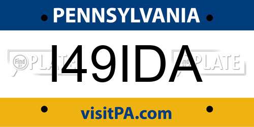 I49IDA Pennsylvania License Plate