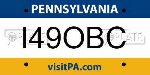 I49OBC Pennsylvania License Plate