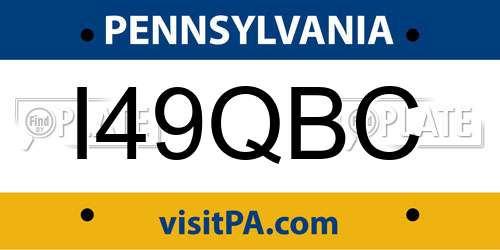I49QBC Pennsylvania License Plate
