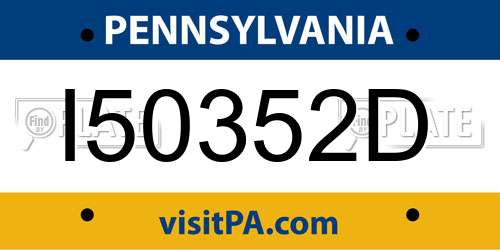 I50352D Pennsylvania License Plate