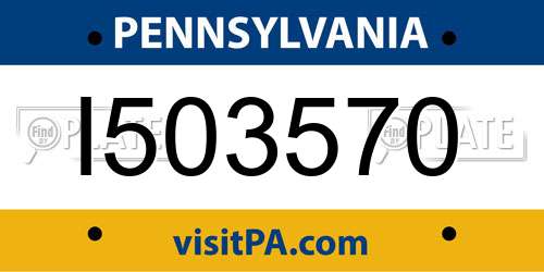 I503570 Pennsylvania License Plate
