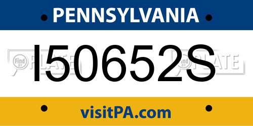I50652S Pennsylvania License Plate