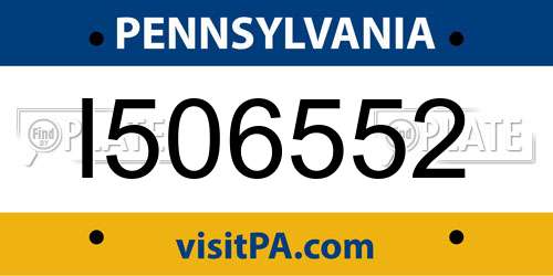 I506552 Pennsylvania License Plate