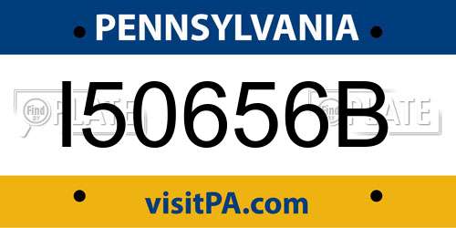I50656B Pennsylvania License Plate