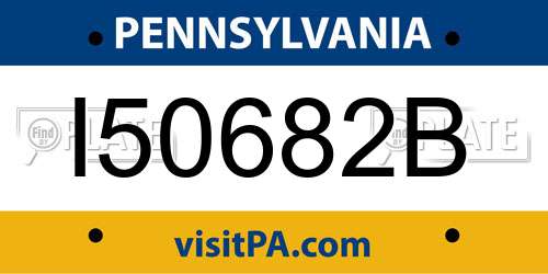 I50682B Pennsylvania License Plate