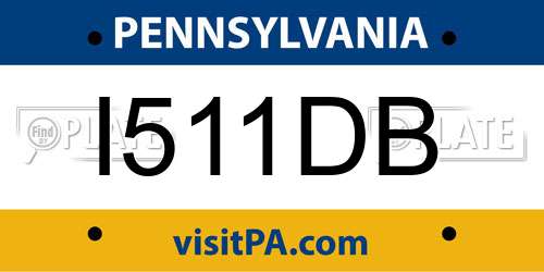 I511DB Pennsylvania License Plate