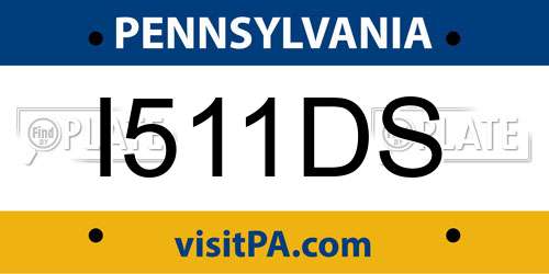 I511DS Pennsylvania License Plate