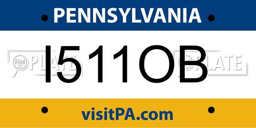 I511OB Pennsylvania License Plate