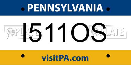 I511OS Pennsylvania License Plate