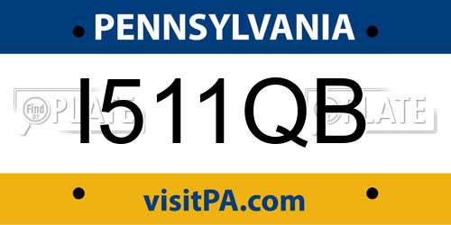I511QB Pennsylvania License Plate