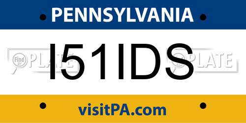 I51IDS Pennsylvania License Plate