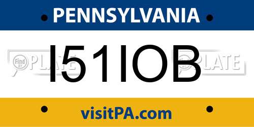 I51IOB Pennsylvania License Plate
