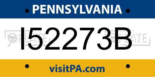 I52273B Pennsylvania License Plate