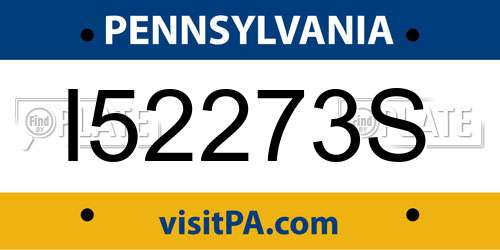 I52273S Pennsylvania License Plate