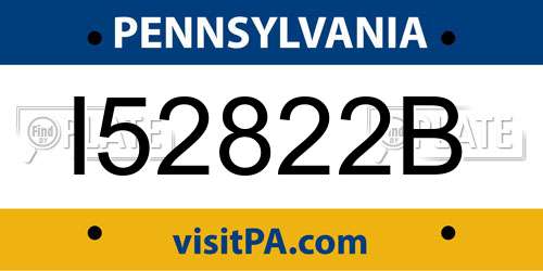 I52822B Pennsylvania License Plate