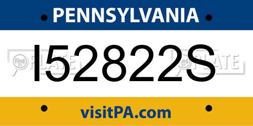 I52822S Pennsylvania License Plate