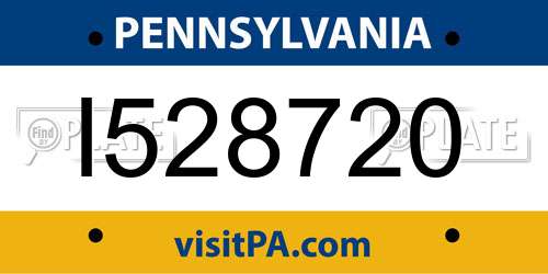 I528720 Pennsylvania License Plate