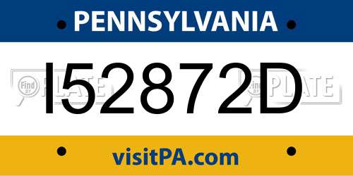 I52872D Pennsylvania License Plate