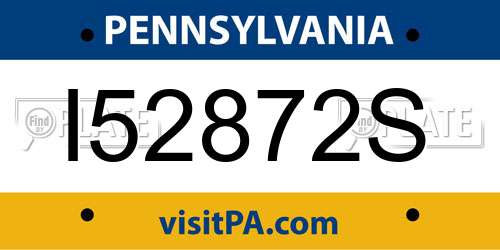 I52872S Pennsylvania License Plate