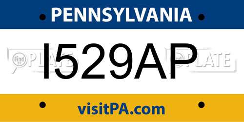 I529AP Pennsylvania License Plate