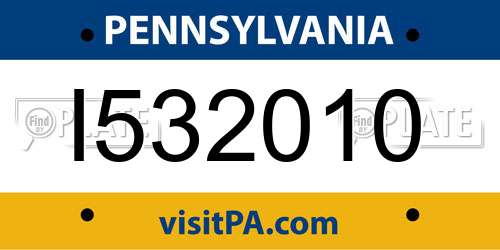 I532010 Pennsylvania License Plate