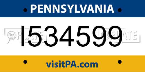 I534599 Pennsylvania License Plate