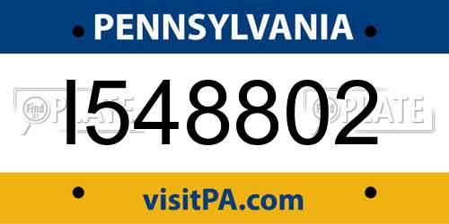 I548802 Pennsylvania License Plate