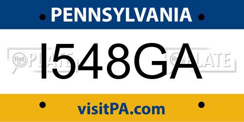 I548GA Pennsylvania License Plate