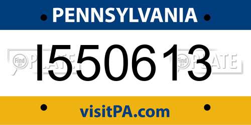 I550613 Pennsylvania License Plate