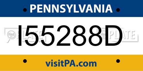I55288D Pennsylvania License Plate