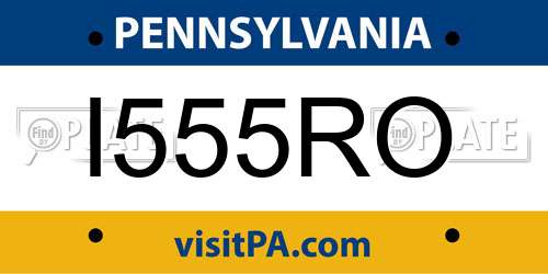 I555RO Pennsylvania License Plate