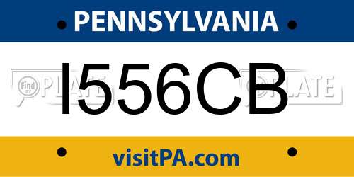 I556CB Pennsylvania License Plate