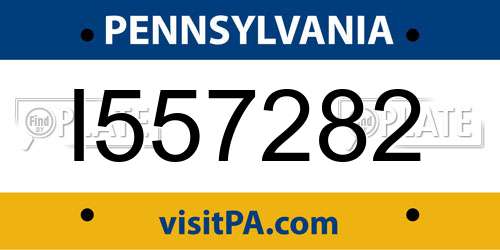 I557282 Pennsylvania License Plate