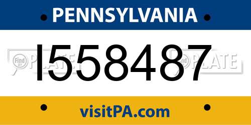 I558487 Pennsylvania License Plate