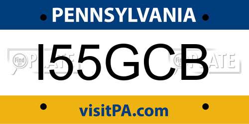I55GCB Pennsylvania License Plate