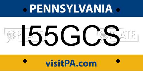 I55GCS Pennsylvania License Plate
