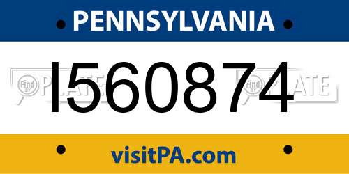 I560874 Pennsylvania License Plate