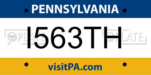 I563TH Pennsylvania License Plate