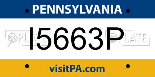 I5663P Pennsylvania License Plate