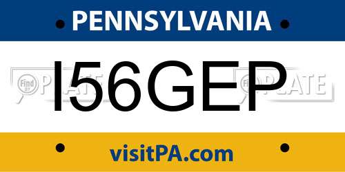 I56GEP Pennsylvania License Plate