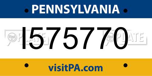 I575770 Pennsylvania License Plate