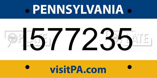 I577235 Pennsylvania License Plate