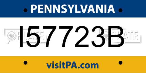 I57723B Pennsylvania License Plate